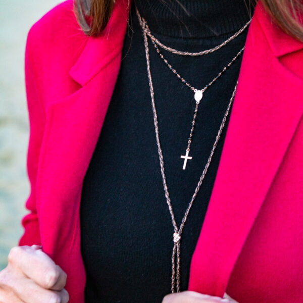 Rosario rosato crist neri