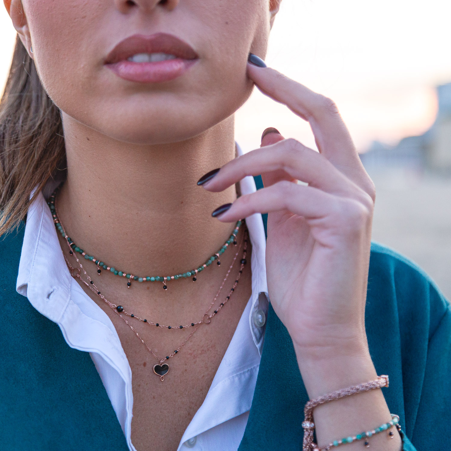 Collana cuoricino nero