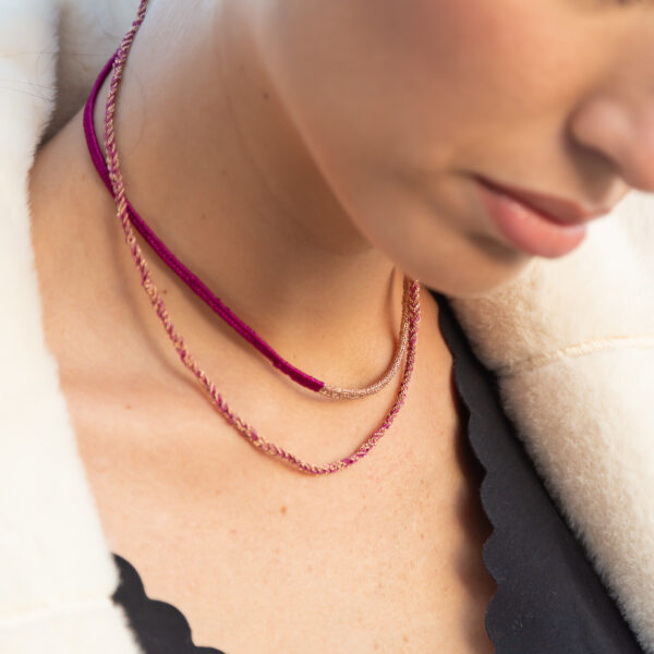 Collana Weave ciliegia