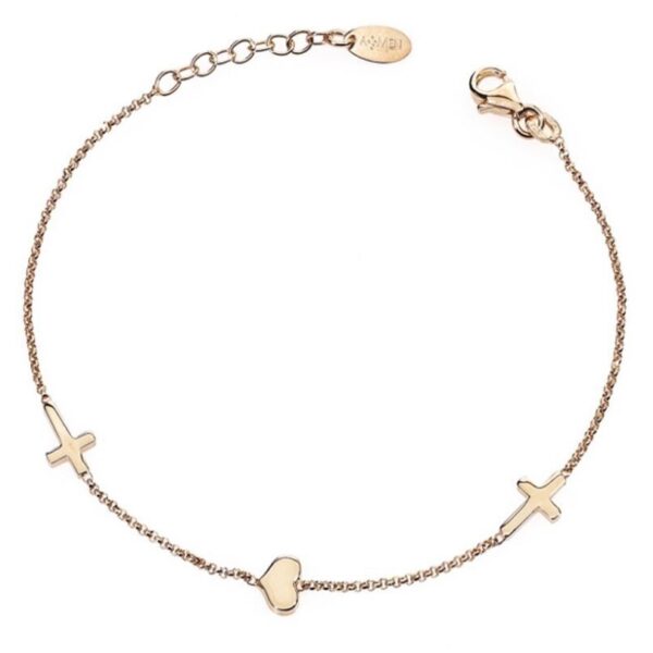 Bracciale Croci E Cuore Rosè