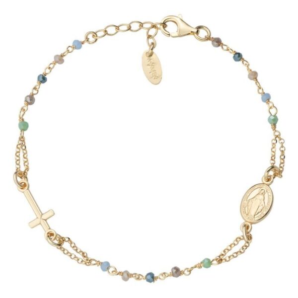 Bracciale Rosario Cristalli Multicolor Oro