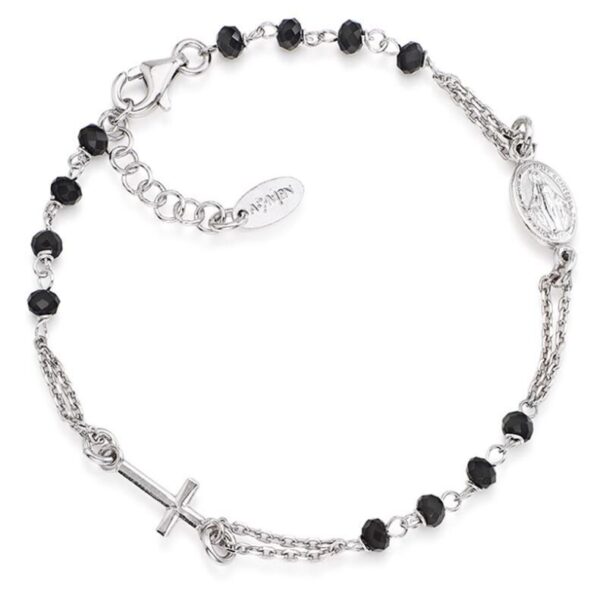 Bracciale Rosario E Cristalli Neri
