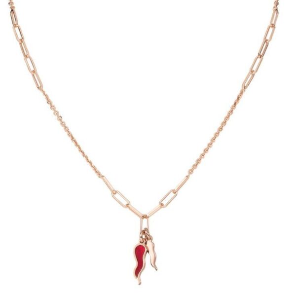 Collana Cornetto Smaltato Rosè