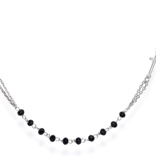 Rosario Girocollo E Cristalli Neri