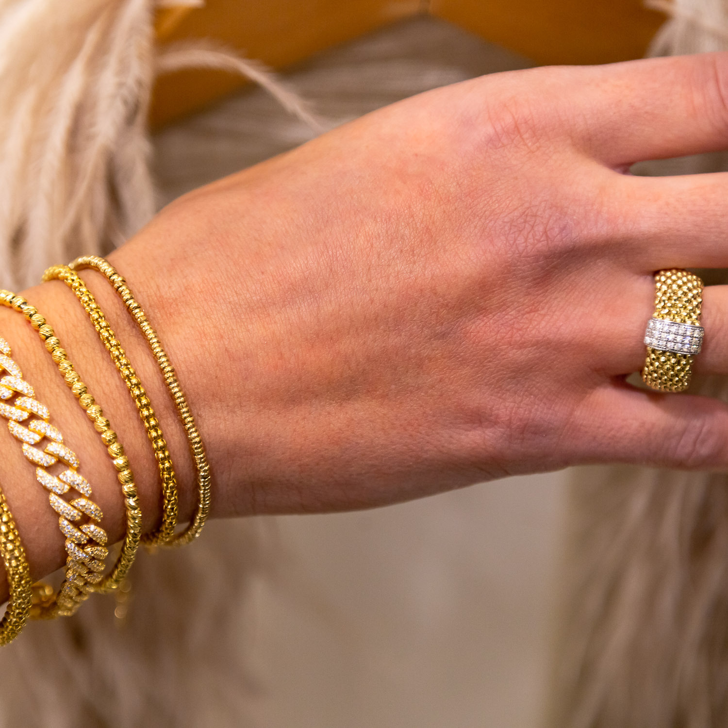 Bracciale mini sfere diamantate