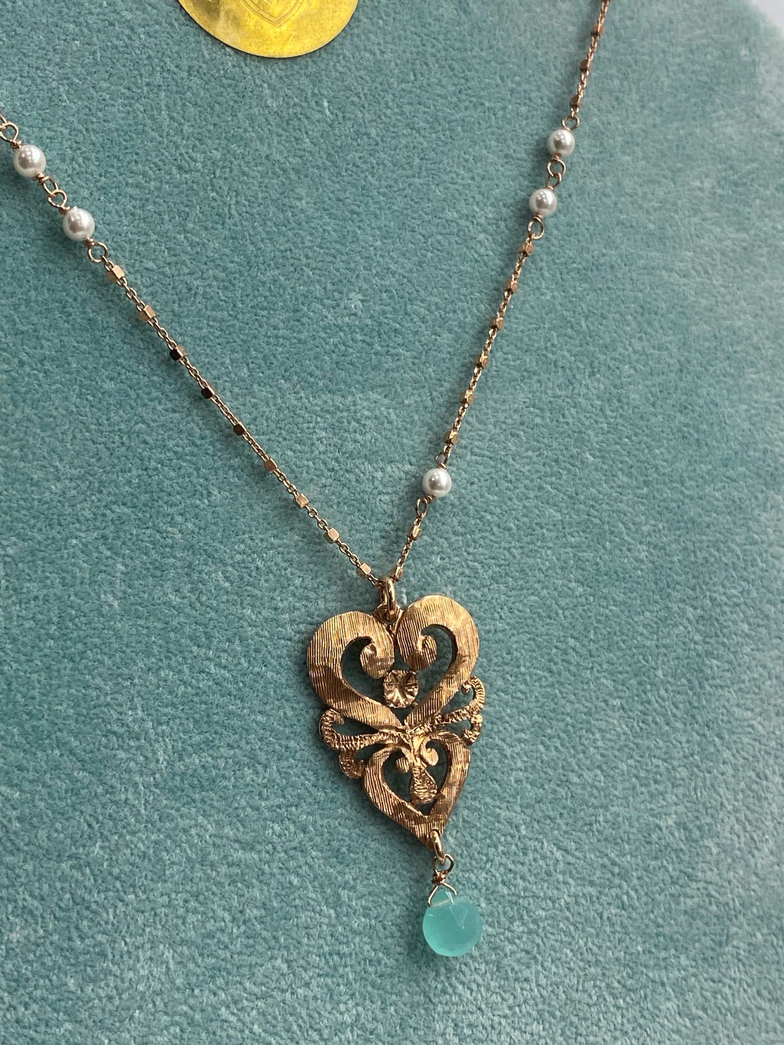 collana e orecchini goccia amazzonite